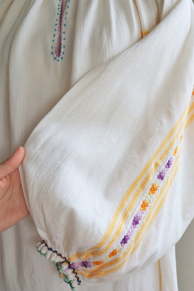 70s Gradient Hand Crochet Embroidered Dress