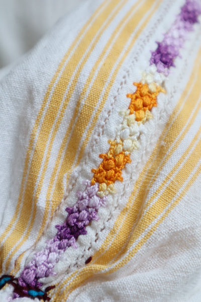 70s Gradient Hand Crochet Embroidered Dress
