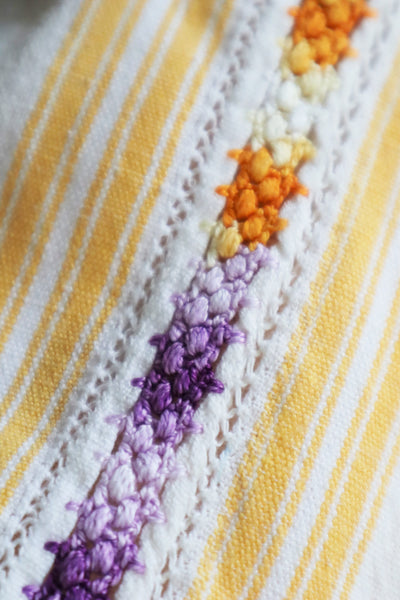 70s Gradient Hand Crochet Embroidered Dress