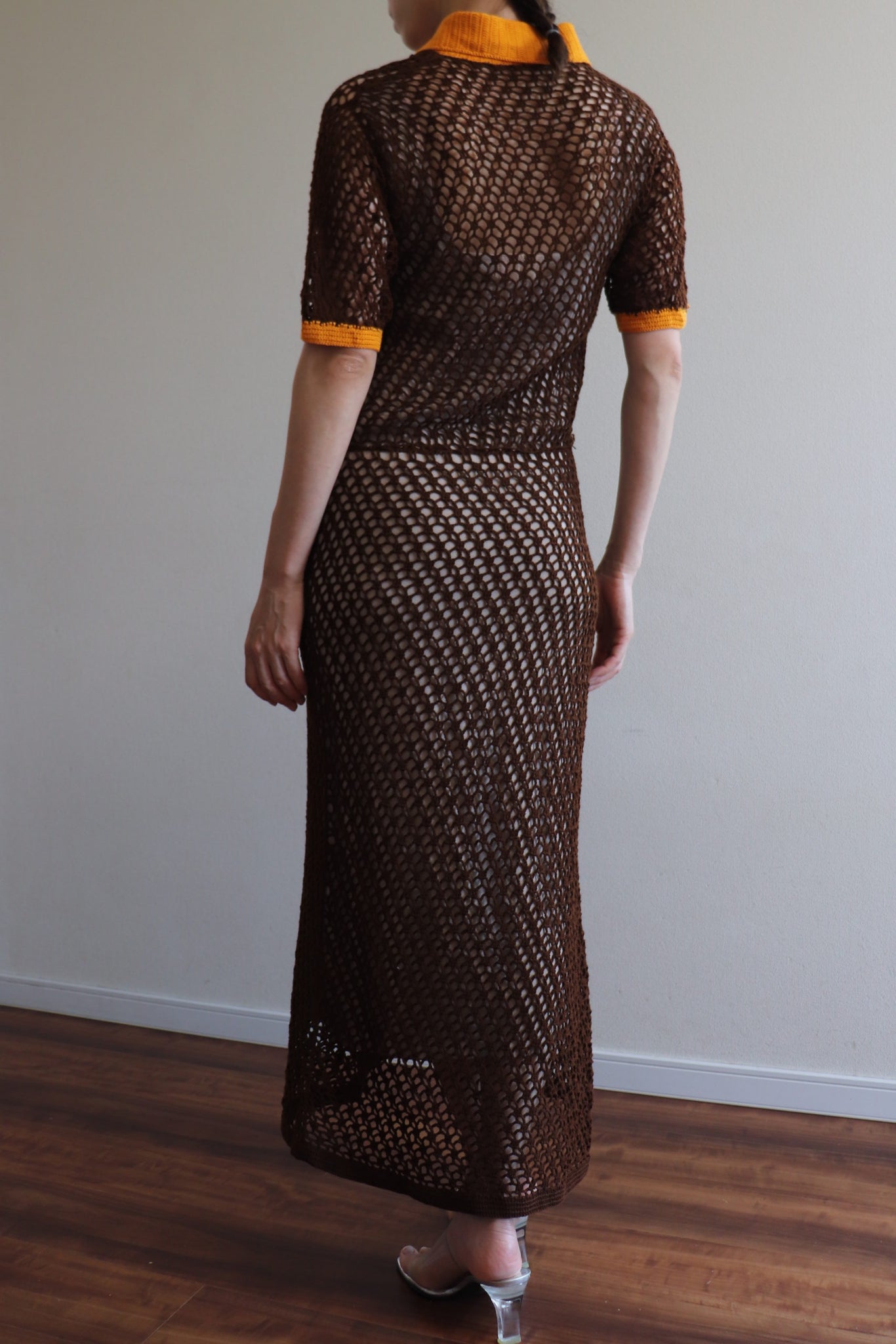 30s Handmade Crochet Maxi Knit Dress