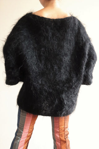 80s Black Mohair Sweater