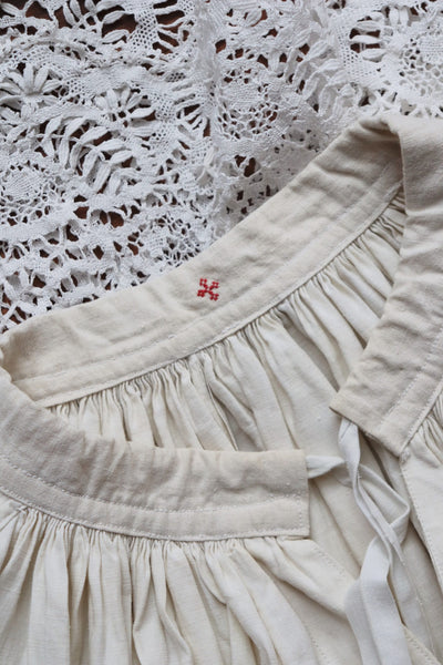 Antique Church Linen Smock Dress Ivory