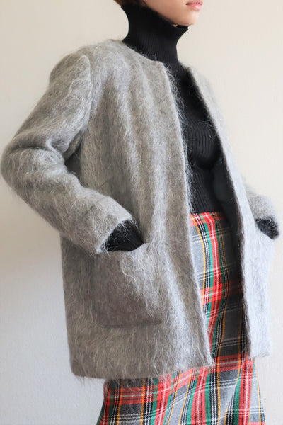 80s Scottish Gray Mohair Short Jacket