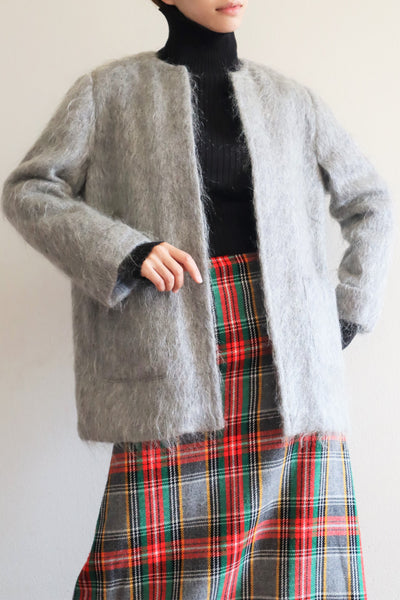 80s Scottish Gray Mohair Short Jacket