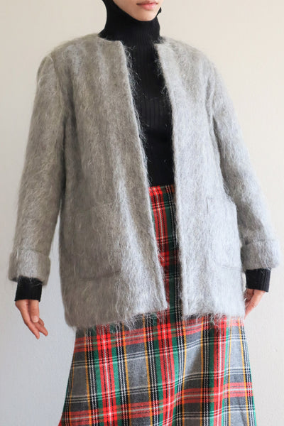 80s Scottish Gray Mohair Short Jacket