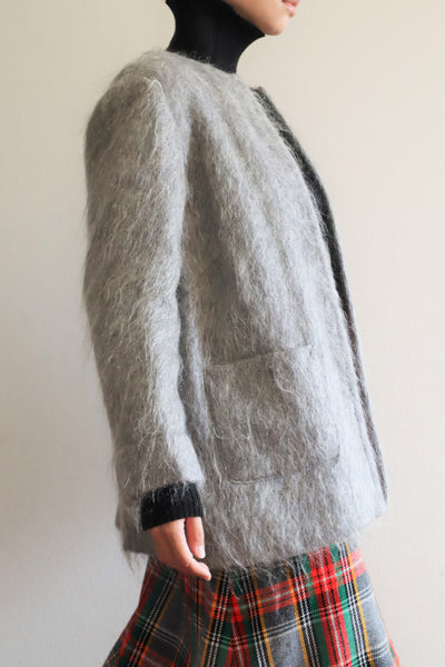 80s Scottish Gray Mohair Short Jacket