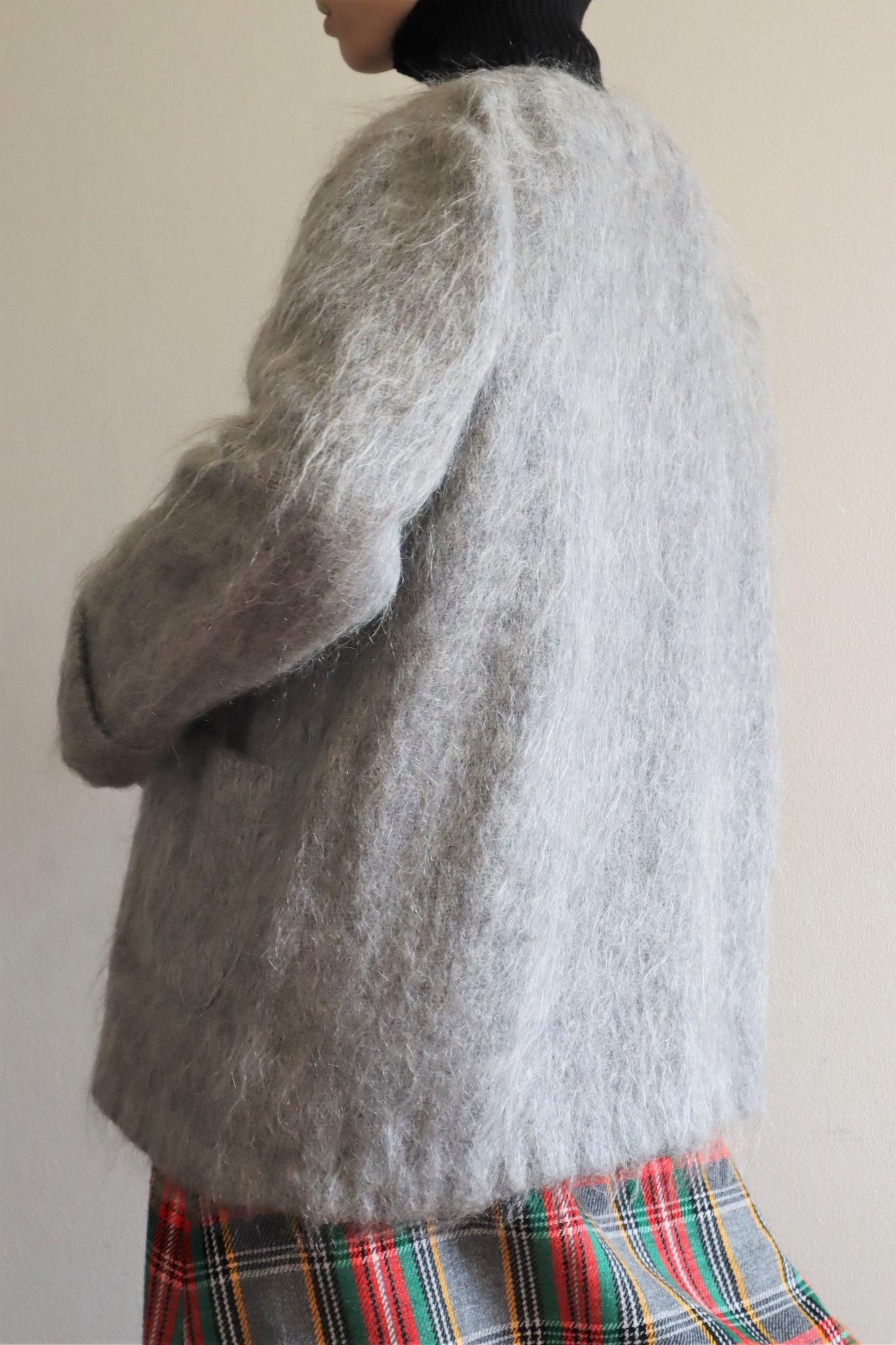 80s Scottish Gray Mohair Short Jacket