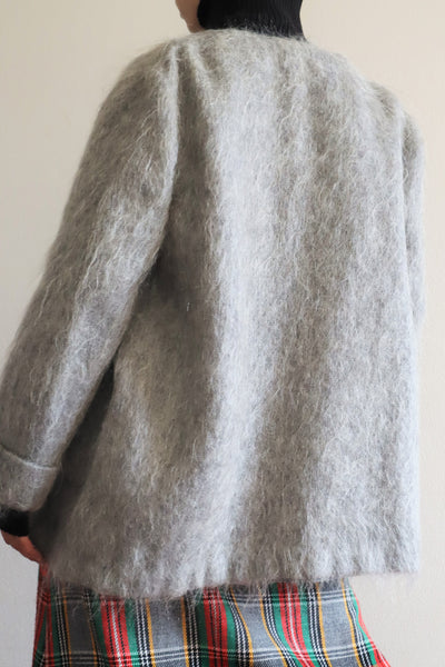 80s Scottish Gray Mohair Short Jacket