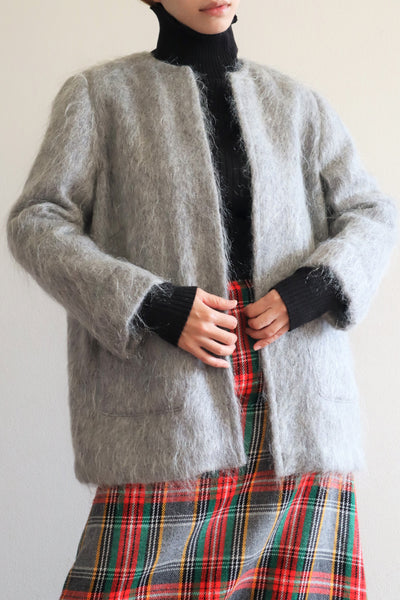 80s Scottish Gray Mohair Short Jacket