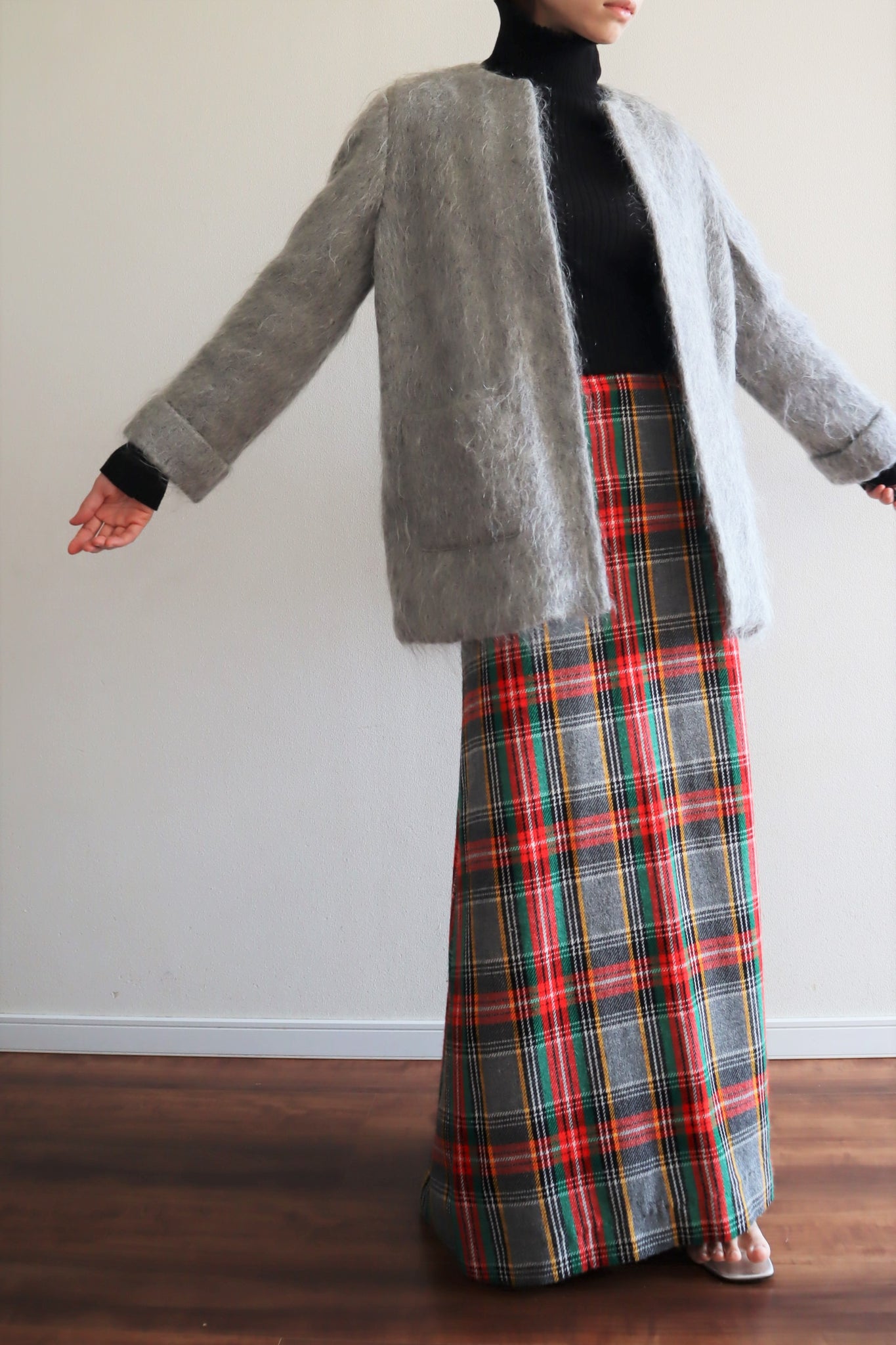 80s Scottish Gray Mohair Short Jacket