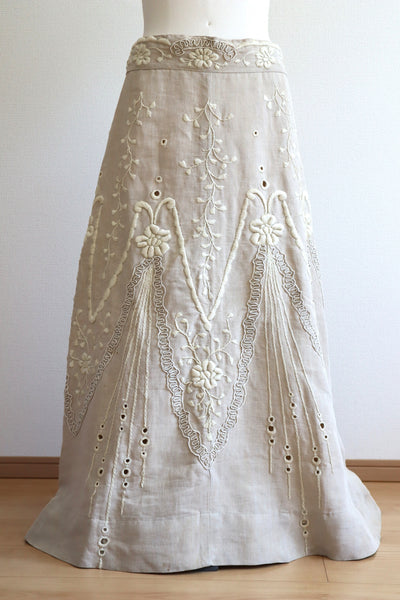 1900s Edwardian Linen Skirt