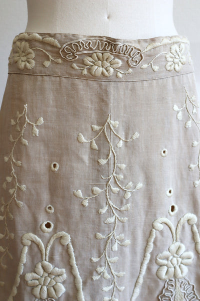 1900s Edwardian Linen Skirt