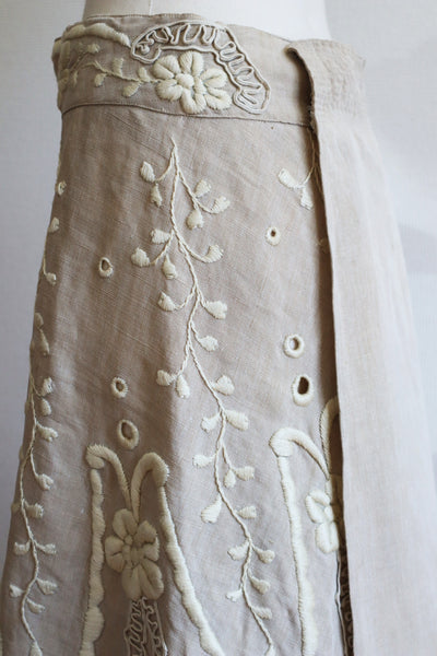 1900s Edwardian Linen Skirt