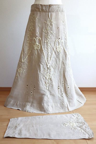 1900s Edwardian Linen Skirt