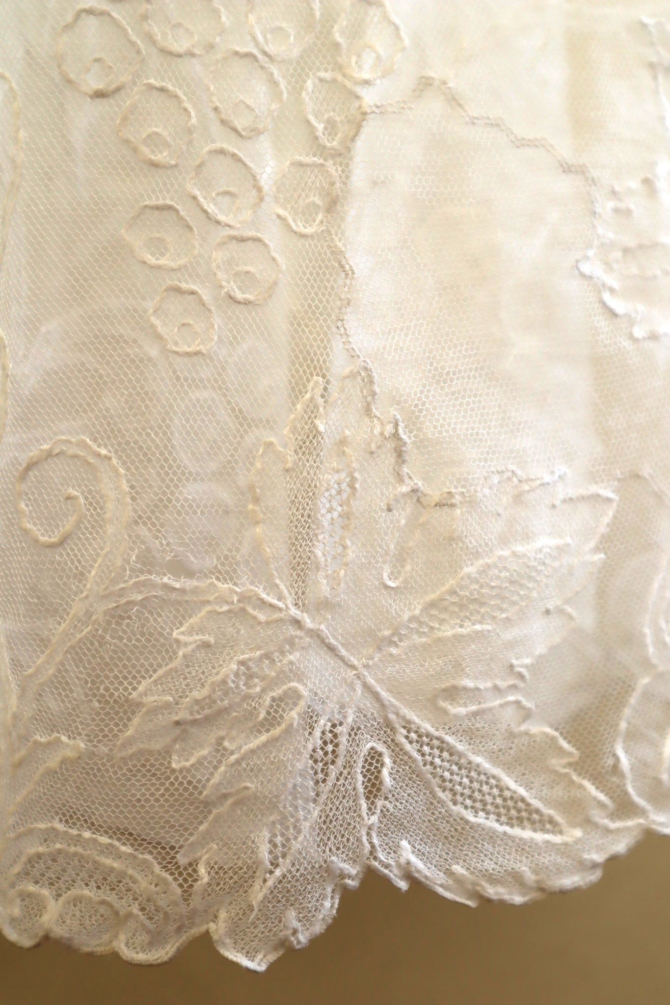 1900s Grape Embroidery Lace Brown Cuffs Church Dress