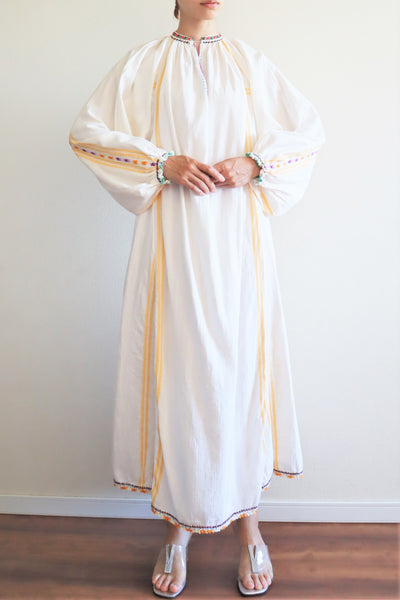 70s Gradient Hand Crochet Embroidered Dress