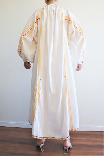 70s Gradient Hand Crochet Embroidered Dress