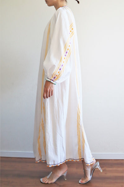 70s Gradient Hand Crochet Embroidered Dress