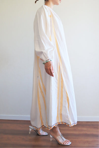 70s Gradient Hand Crochet Embroidered Dress