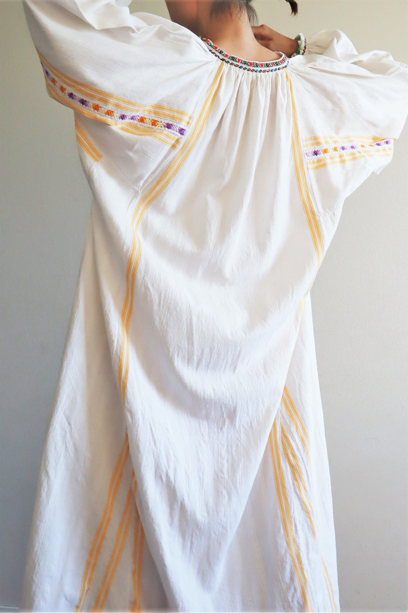 70s Gradient Hand Crochet Embroidered Dress