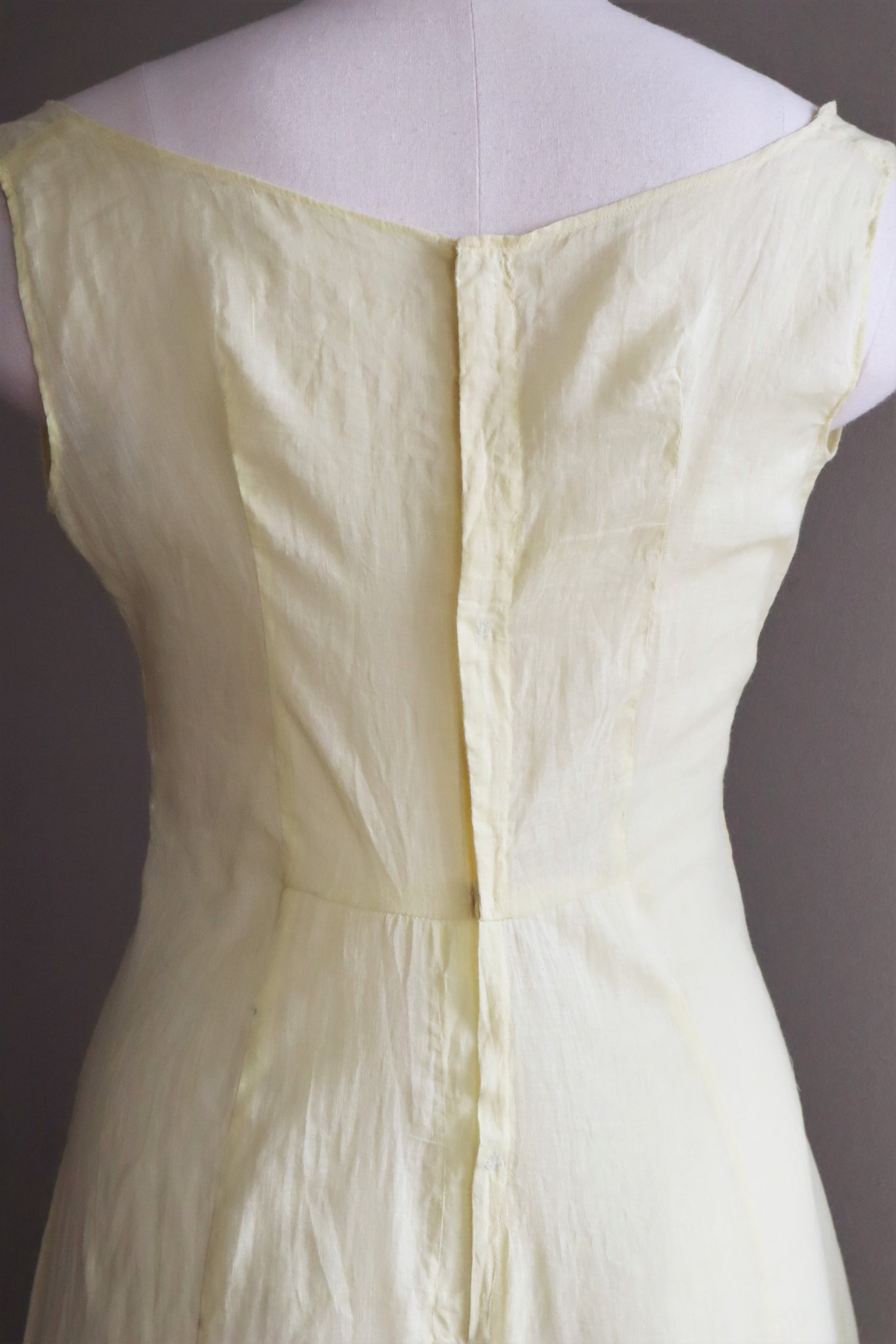 1920s Yellow Cotton Hand Made Dress