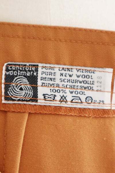 70s Deadstock Made In France Pierre D'alby Orange Brown Pants