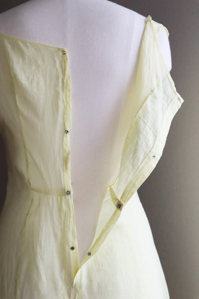 1920s Yellow Cotton Hand Made Dress