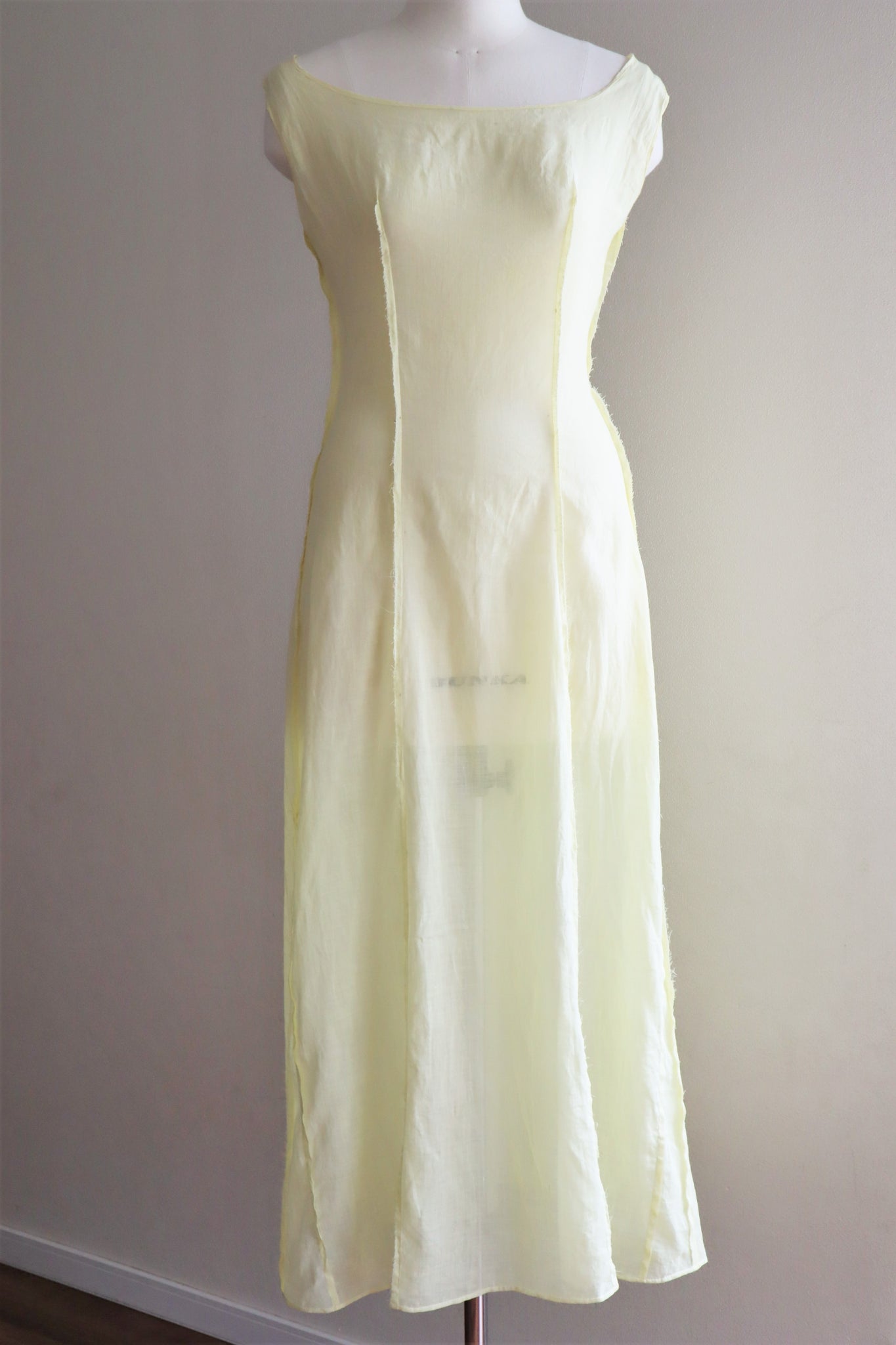1920s Yellow Cotton Hand Made Dress