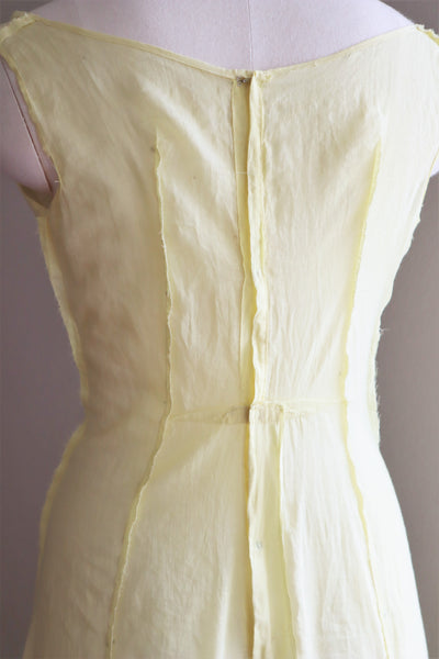 1920s Yellow Cotton Hand Made Dress