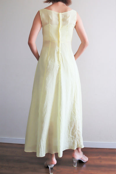 1920s Yellow Cotton Hand Made Dress