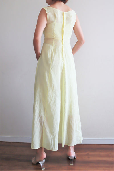 1920s Yellow Cotton Hand Made Dress