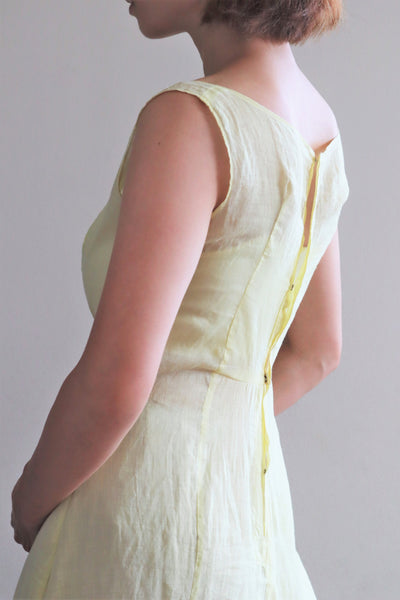 1920s Yellow Cotton Hand Made Dress