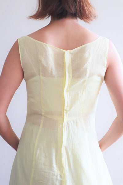 1920s Yellow Cotton Hand Made Dress