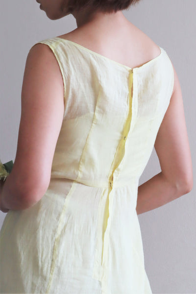 1920s Yellow Cotton Hand Made Dress