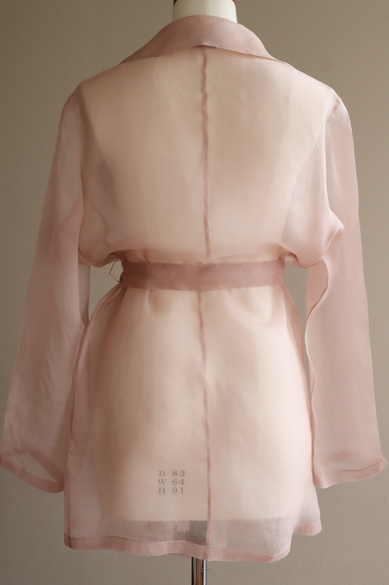 90s Italian Dull Pink Sheer Silk Jacket