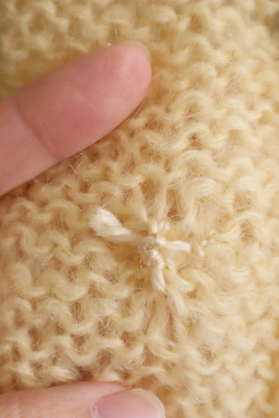 60s Flower Embroidery Hand Knit Mohair Cardigan