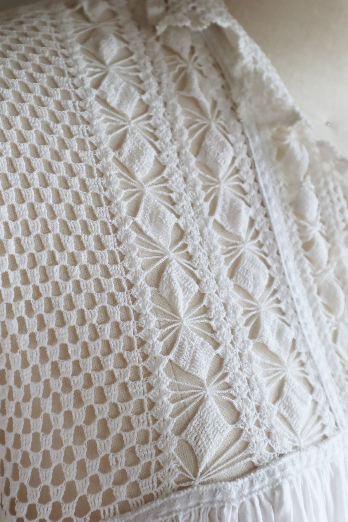 1900s Crocheted Lace Cotton Dress