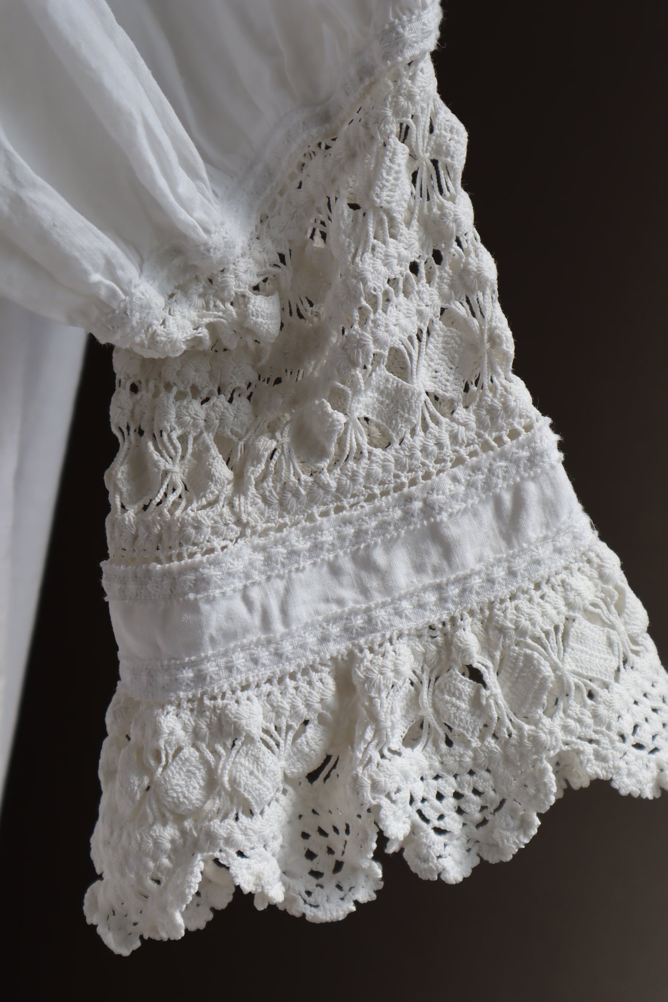 1900s Crocheted Lace Cotton Dress