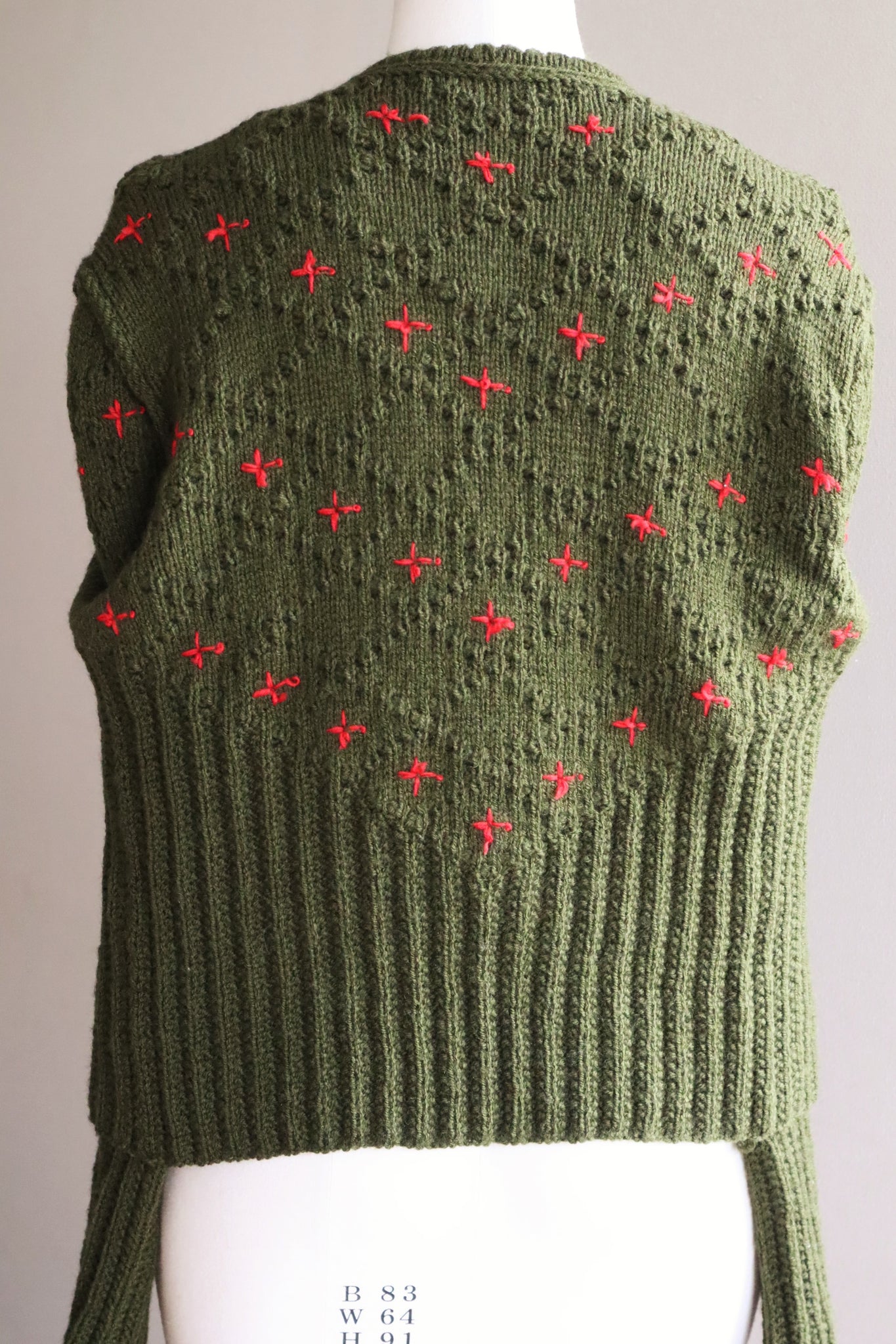 80s Hand Knit Khaki Austrian Cardigan