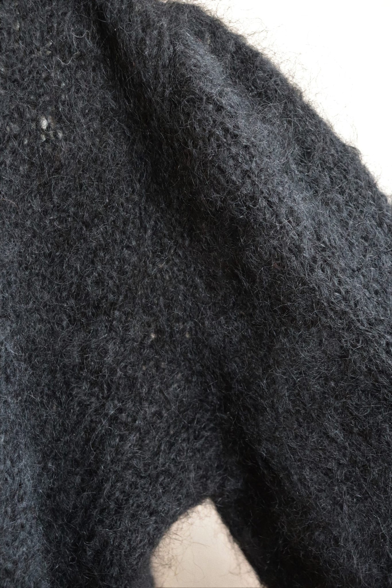 80s Hand Knit Mohair Sweater Black
