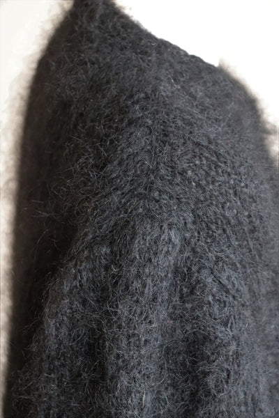 80s Hand Knit Mohair Sweater Black