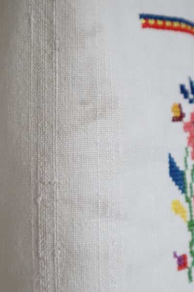 1920s~1930s Hand Woven Linen Embroidered Folk Art Blouse