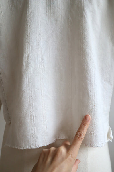 1920s~1930s Hand Woven Linen Embroidered Folk Art Blouse