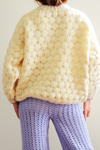 80s Hand Knit Chunky Wool Sweater