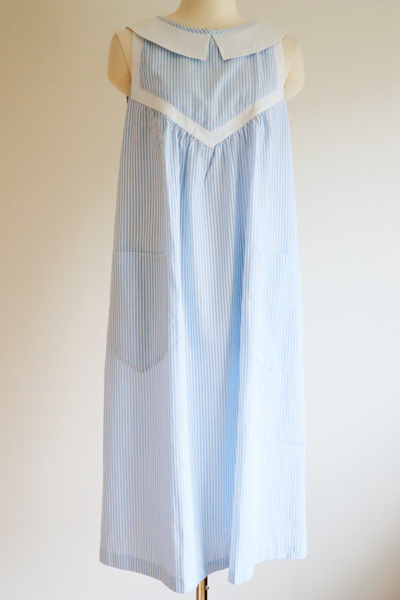 70s Seersucker Cotton Dress