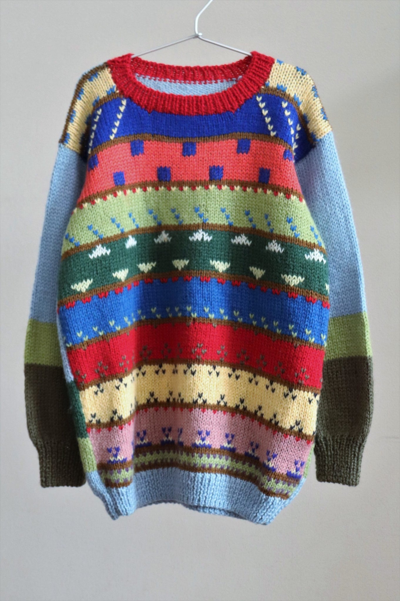 80s Hand Knit Happy Sweater