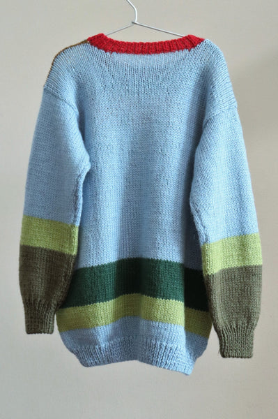 80s Hand Knit Happy Sweater
