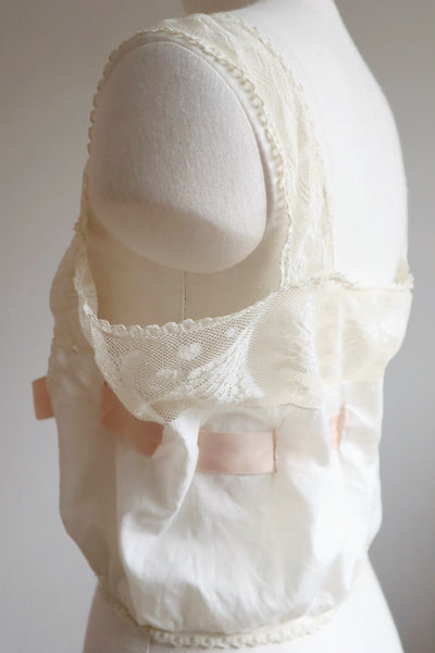 1920s Leaf lace Ribbon Camisole