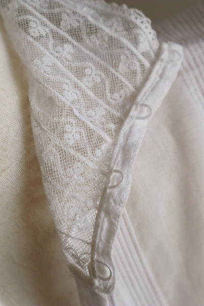 1900s Bright White Lawn Cotton Edwardian Blouse