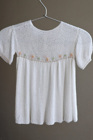 1920s Antique Hand Knit Baby Dress